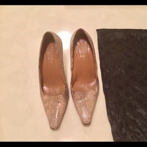 Gucci snake beige leather pump 6,5